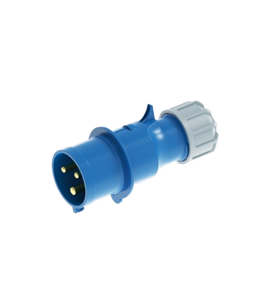 Phích cắm loại di động có kẹp giữ dây 3 cực, 32A, IP44 mã MPN2-023 MPN2-023 MPE