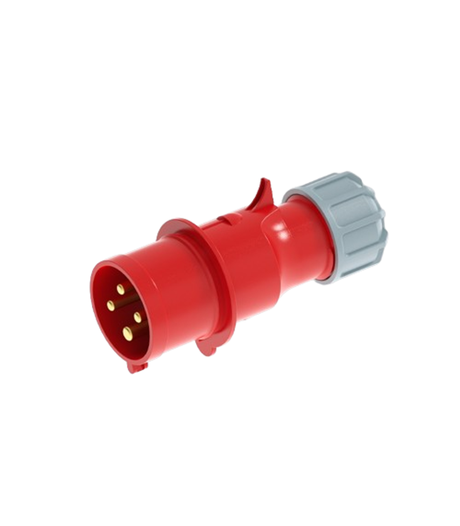 Phích cắm loại di động có kẹp giữ dây 4 cực, 32A, IP44 mã MPN2-024 MPN2-024 MPE