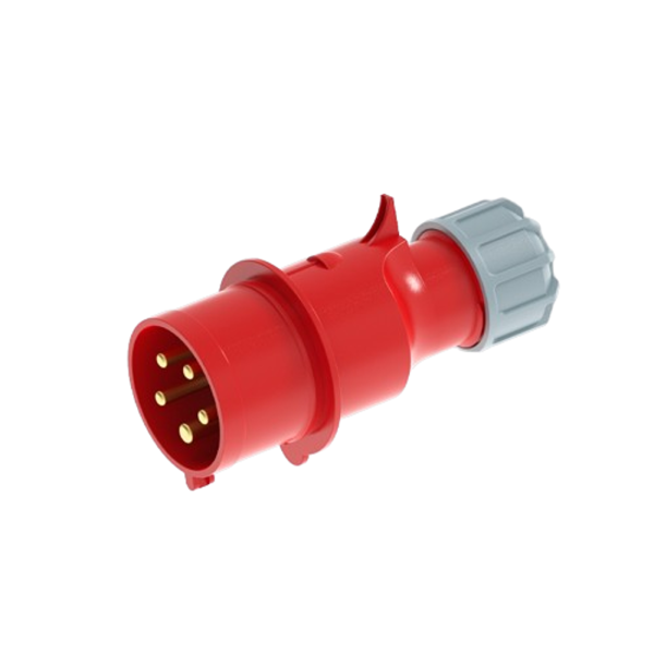 Phích cắm loại di động có kẹp giữ dây 5 cực, 32A, IP44 mã MPN2-025 MPN2-025 MPE