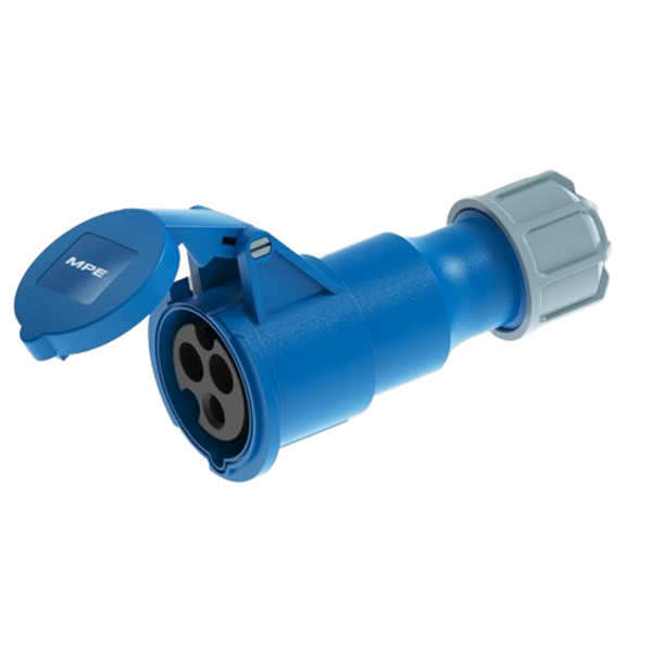 Ổ cắm di động có kẹp giữ dây 3 cực, 16A, IP44 mã MPN2-213 MPN2-213 MPE