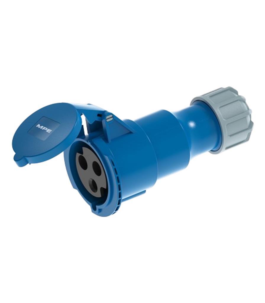 Ổ cắm di động có kẹp giữ dây 3 cực, 32A, IP44 mã MPN2-223 MPN2-223 MPE
