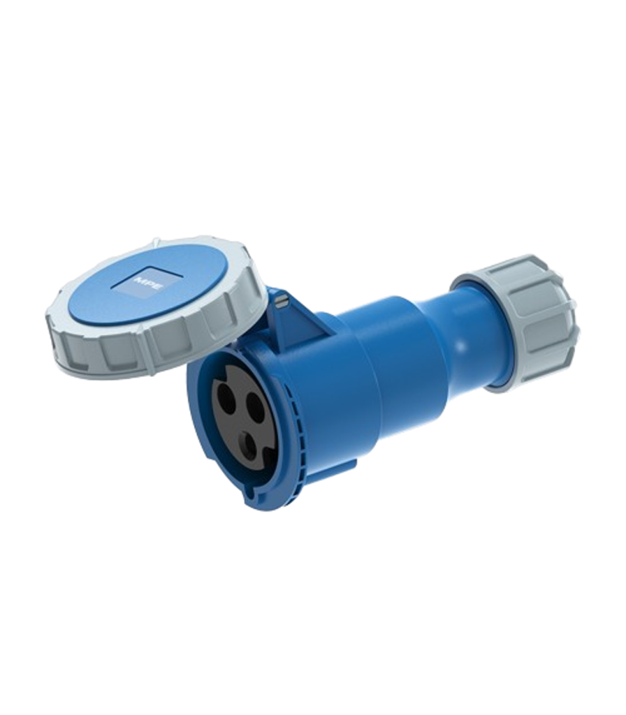 Ổ cắm di động có kẹp giữ dây 3 cực, 32A, IP67 mã MPN2-2232 MPN2-2232 MPE