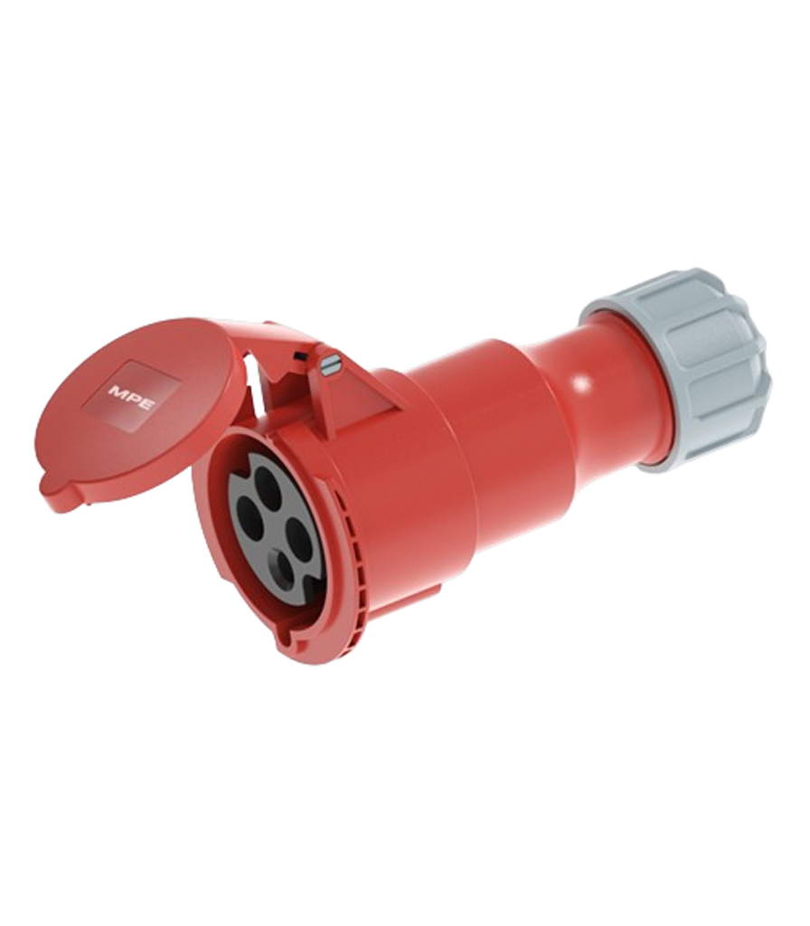 Ổ cắm di động có kẹp giữ dây 4 cực, 32A, IP44 mã MPN2-224 MPN2-224 MPE