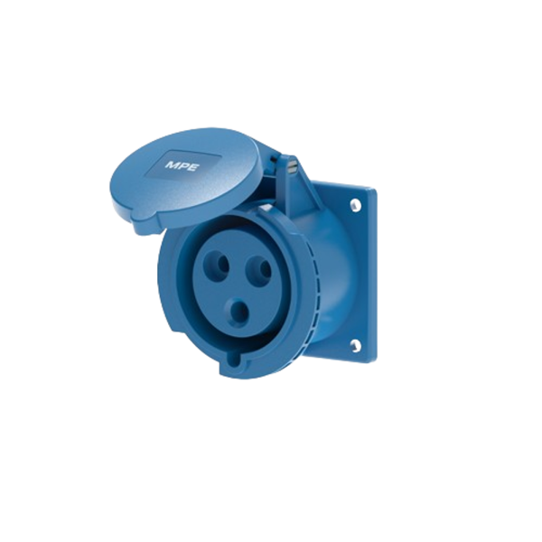 Ổ cắm loại cố định bắt trên bảng điện 3 cực, 16A, IP44 mã MPN2-313 MPN2-313 MPE