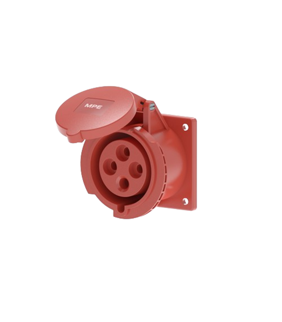 Ổ cắm loại cố định bắt trên bảng điện 4 cực, 32A, IP44 mã MPN2-324 MPN2-324 MPE