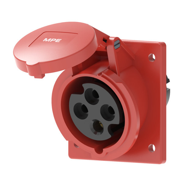 Ổ cắm loại cố định bắt trên bảng điện xéo 4 cực, 16A, IP44 mã MPN2-414 MPN2-414 MPE