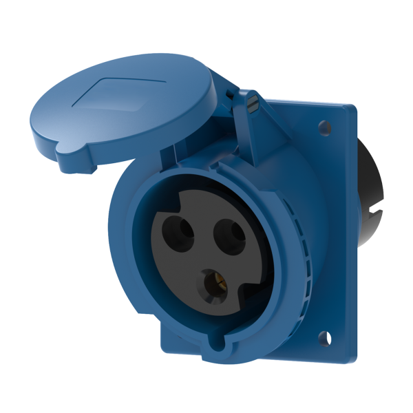 Ổ cắm loại cố định bắt trên bảng điện xéo 3 cực, 32A, IP44 mã MPN2-423 MPN2-423 MPE