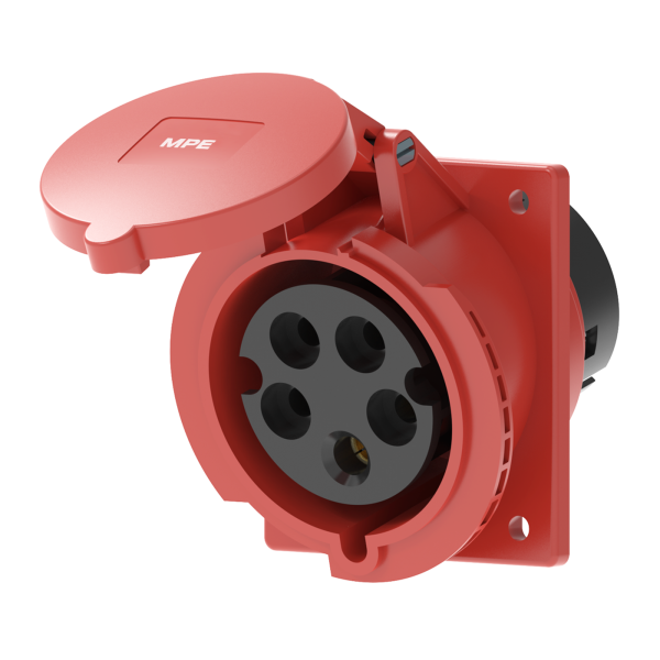Ổ cắm loại cố định bắt trên bảng điện xéo 5 cực, 32A, IP44 mã MPN2-425 MPN2-425 MPE