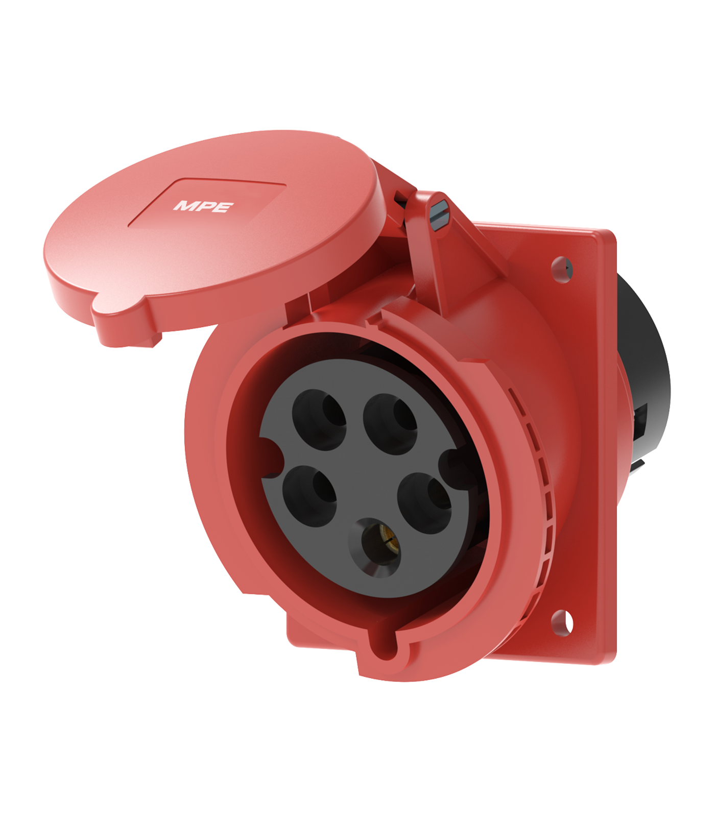 MPN2-425-0-78 Ổ cắm loại cố định bắt trên bảng điện xéo 5 cực, 32A, IP44 mã MPN2-425 MPN2-425 MPE