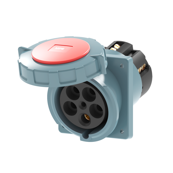 Ổ cắm loại cố định bắt trên bảng điện xéo 5 cực, 125A, IP67 mã MPN2-4452 MPN2-4452 MPE