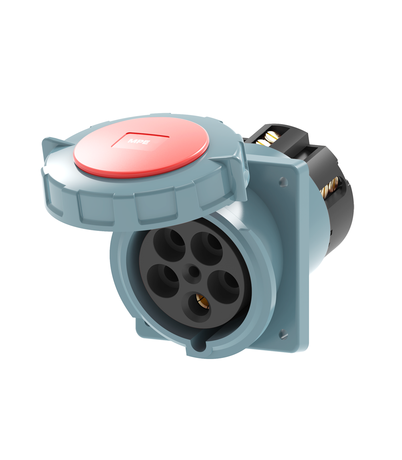 MPN2-4452-0-78 Ổ cắm loại cố định bắt trên bảng điện xéo 5 cực, 125A, IP67 mã MPN2-4452 MPN2-4452 MPE