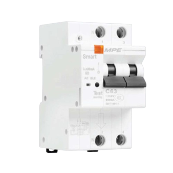 Cầu dao bảo vệ dòng rò, quá tải thông minh RCBOS 2 cực, 32A, 30mA, 6kA mã RCBOS-232/30 RCBOS-232/30 MPE