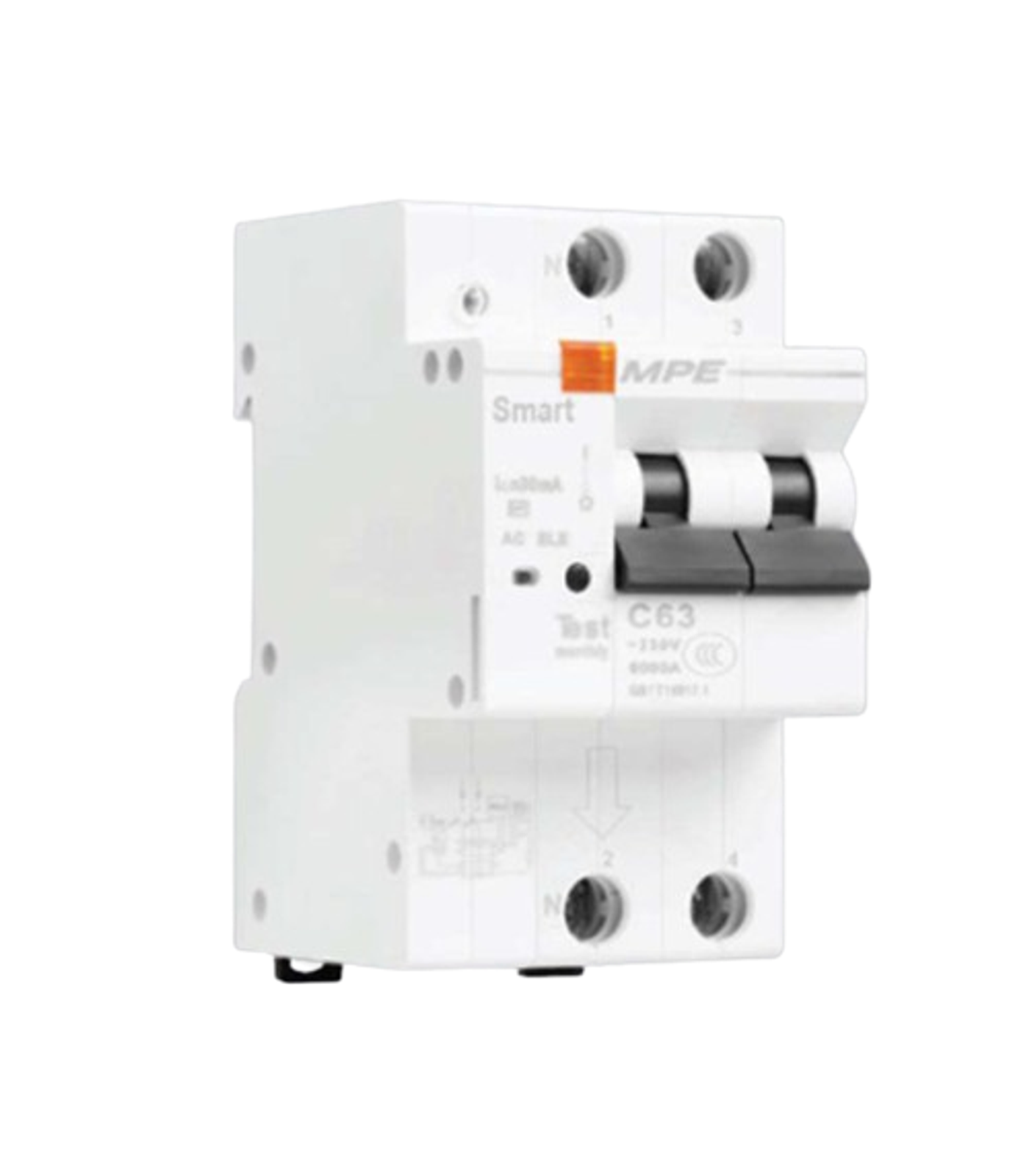RCBOS-232-30-0-78 Cầu dao bảo vệ dòng rò, quá tải thông minh RCBOS 2 cực, 32A, 30mA, 6kA mã RCBOS-232/30 RCBOS-232/30 MPE