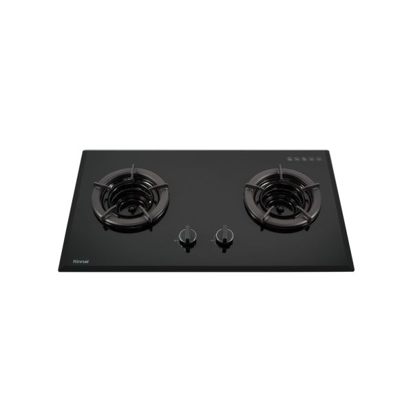 Bếp gas âm Rinnai đầu đốt trong kiềng gang, thân bếp nhỏ gọn lắp đặt linh hoạt, mặt kính cường lực vát cạnh - RVB-2iFC(B)