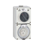 Ổ cắm kết hợp công tắc 3 cực IP66, 15A, 250V mã S-315 S-315 MPE