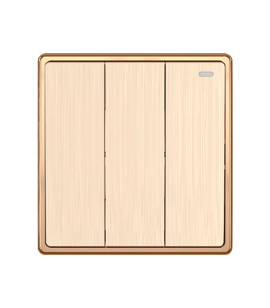 Mặt 3 công tắc 1 chiều 16A - 250V KT86x89mm mã S703 S703 MPE