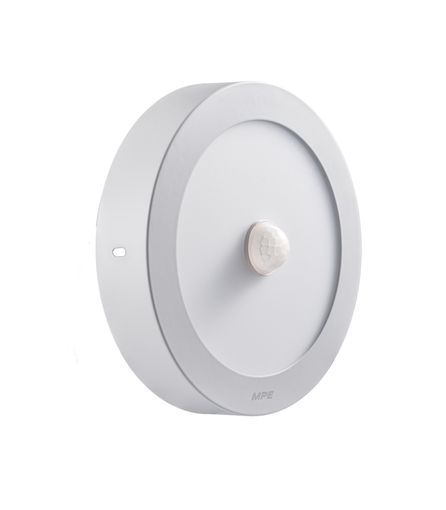 LED Panel ốp nổi nhôm, mặt tròn, cảm biến chuyển động 12W ánh sáng trắng SRPL-12T/MS SRPL-12T/MS MPE
