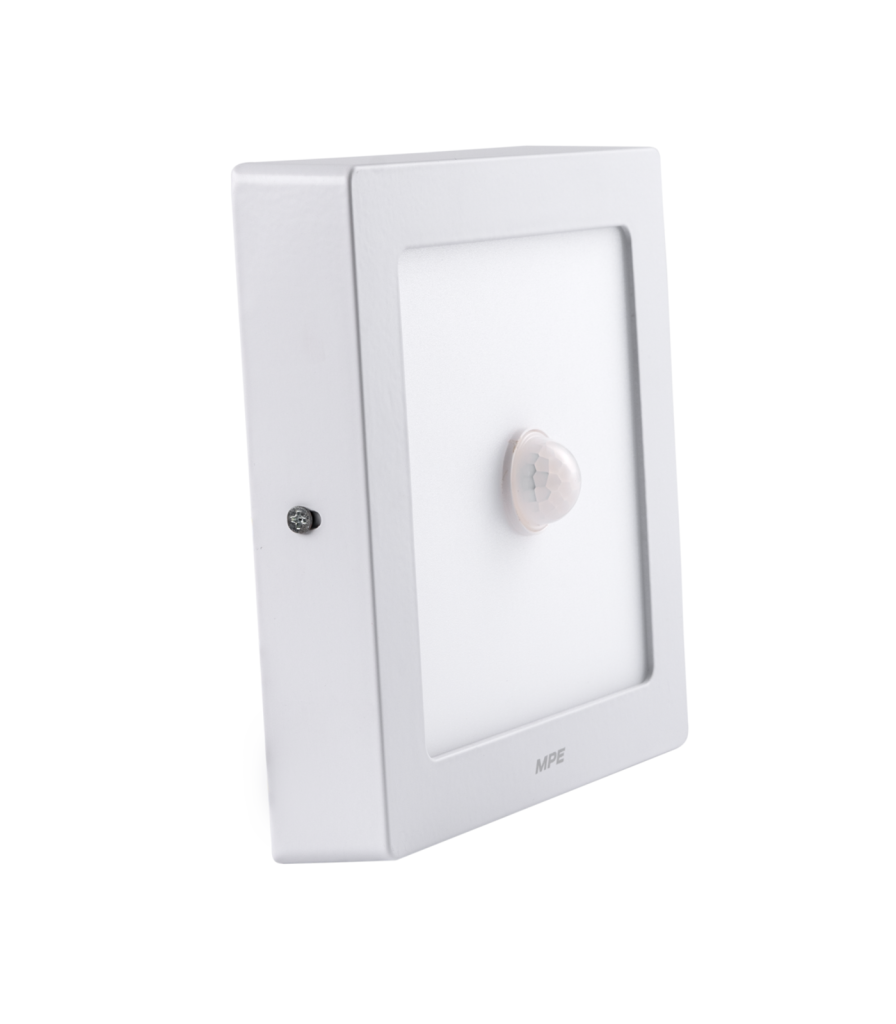 LED Panel ốp nổi nhôm, mặt vuông, cảm biến chuyển động 12W ánh sáng trắng SSPL-12T/MS SSPL-12T/MS MPE