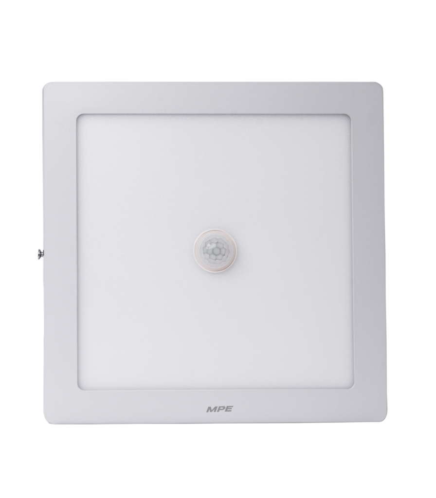 LED Panel ốp nổi nhôm, mặt vuông, cảm biến chuyển động 18W ánh sáng trắng SSPL-18T/MS SSPL-18T/MS MPE