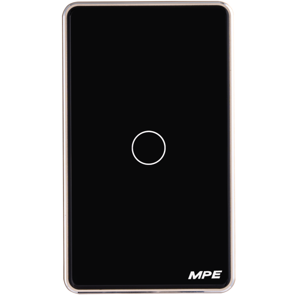 Mặt 1 công tắc màu đen viền vàng, điều khiển Wifi SWB1/SC SWB1/SC MPE