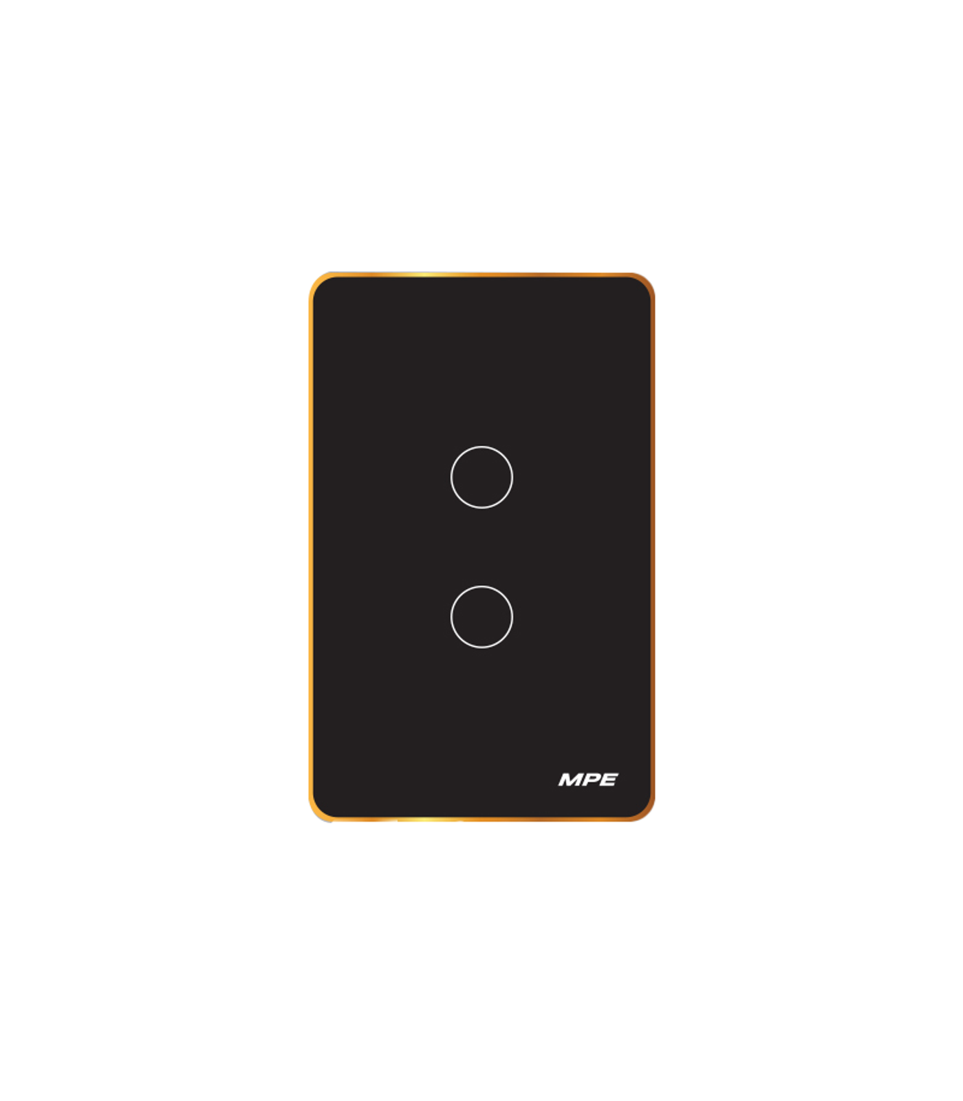 SWB2-SC-0-78 Mặt 2 công tắc màu đen viền vàng, điều khiển Wifi SWB2/SC SWB2/SC MPE
