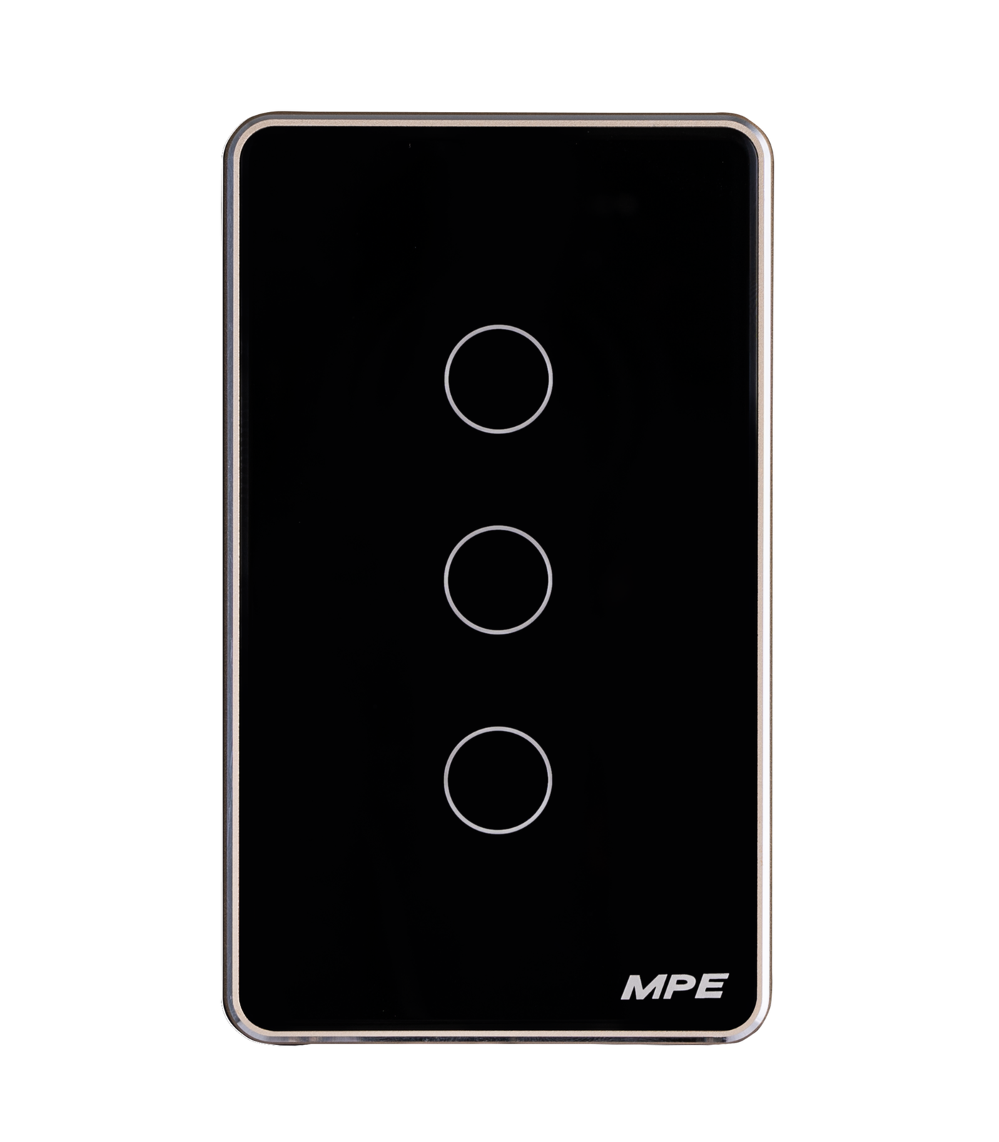 SWB3-SC-0-78 Mặt 3 công tắc màu đen viền vàng, điều khiển Wifi SWB3/SC SWB3/SC MPE