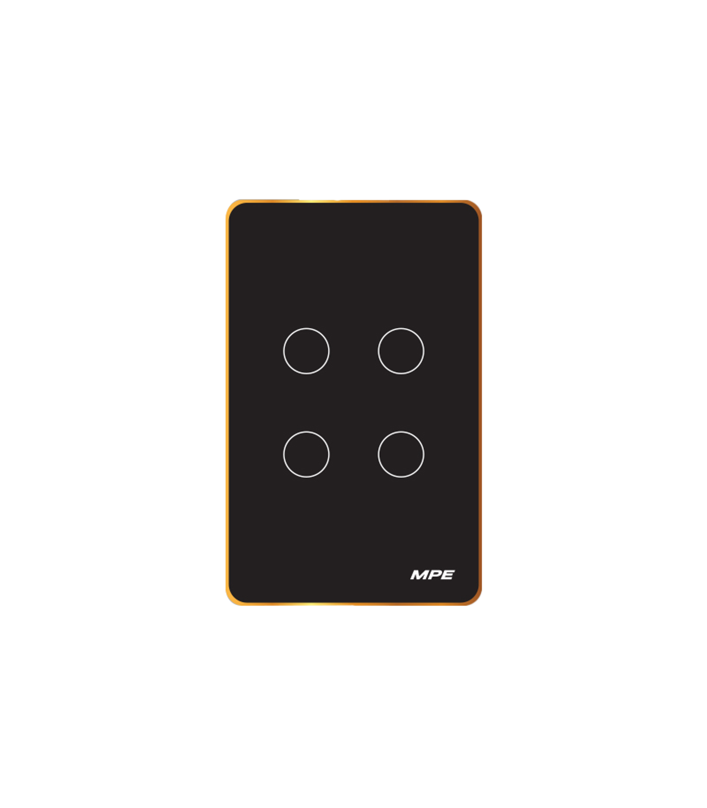 SWB4-SC-0-78 Mặt 4 công tắc màu đen viền vàng, điều khiển Wifi SWB4/SC SWB4/SC MPE