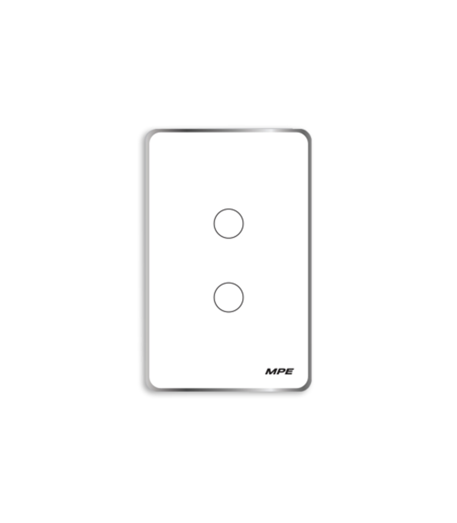 Mặt 2 công tắc màu trắng viền bạc, điều khiển Wifi SWW2/SC SWW2/SC MPE