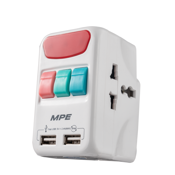 Ổ cắm du lịch đa năng, Tích hợp 2 cổng USB mã TA4 TA4 MPE