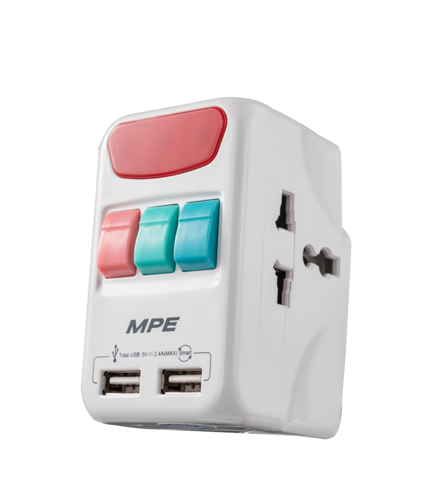 Ổ cắm du lịch đa năng, Tích hợp 2 cổng USB mã TA4 TA4 MPE