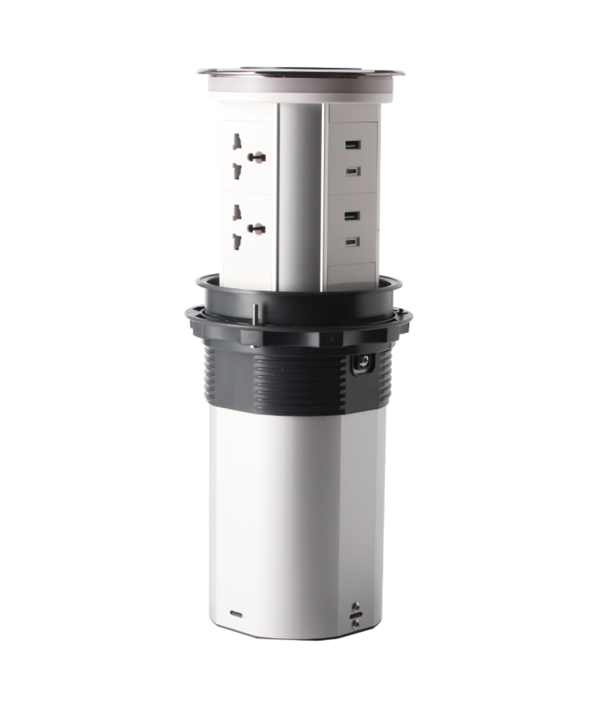 Ổ cắm âm bàn 4 ổ cắm đăng năng, Tích hợp 8 USB type A & type C, điều khiển Wifi TBS2/SC TBS2/SC MPE