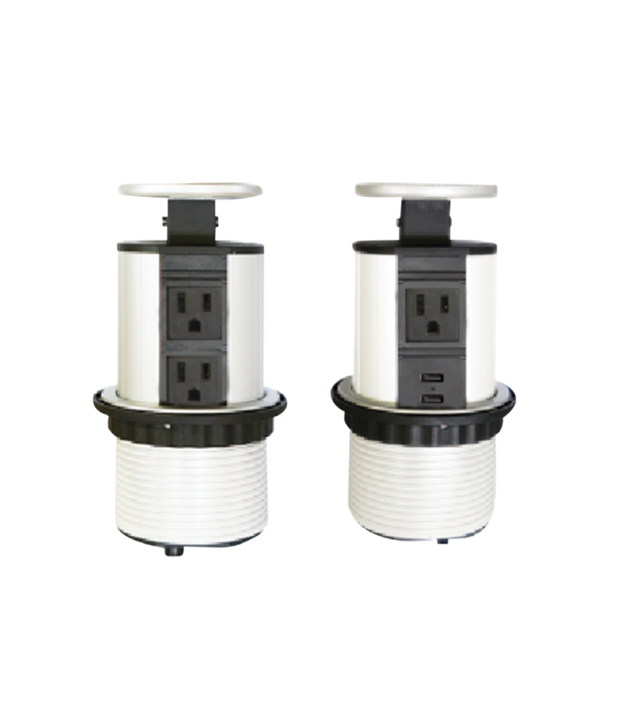 Ổ cắm âm bàn 3 ổ cắm ba chấu, cắm từ 2 phía TBS4 TBS4 MPE
