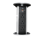 Ổ cắm âm bàn 3 ổ cắm ba chấu, nâng hạ bằng điện TBS6 TBS6 MPE