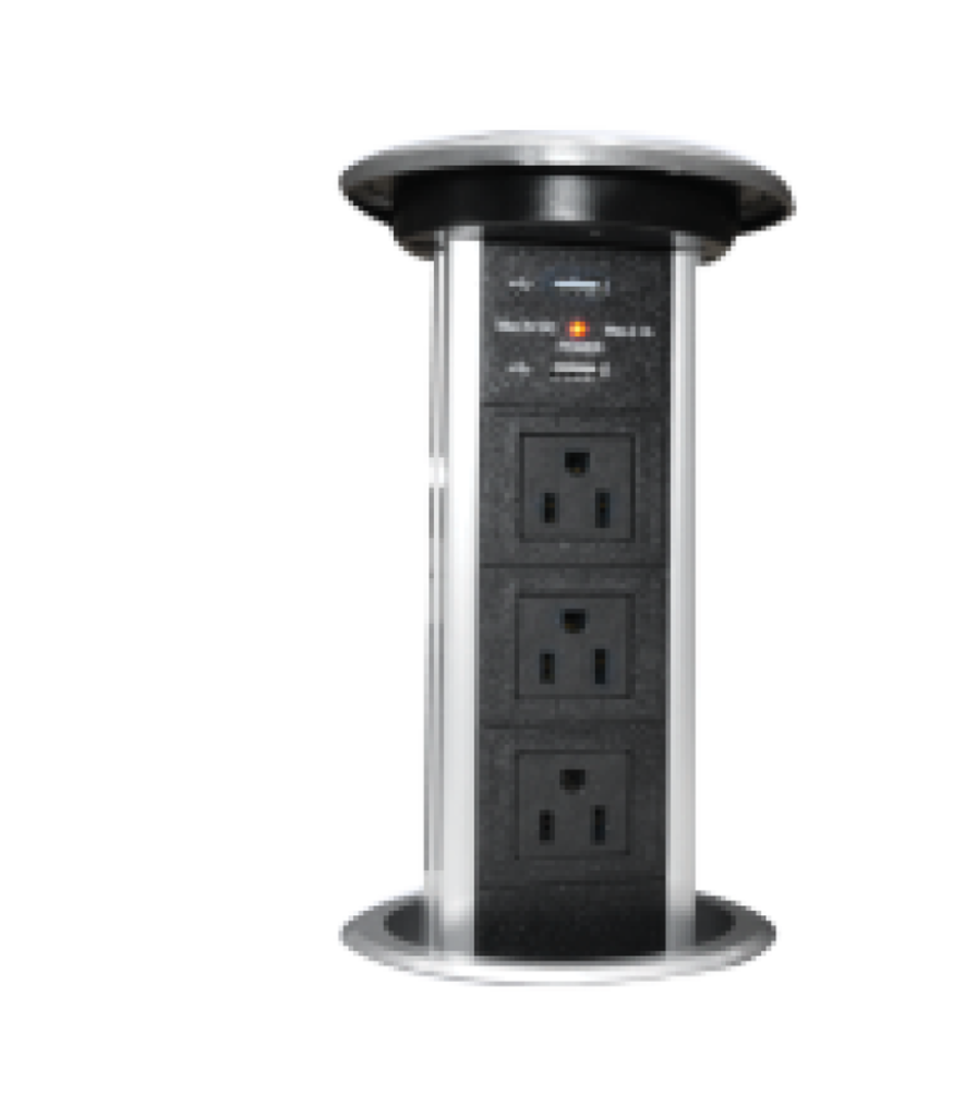 Ổ cắm âm bàn 3 ổ cắm ba chấu, nâng hạ bằng điện TBS6 TBS6 MPE
