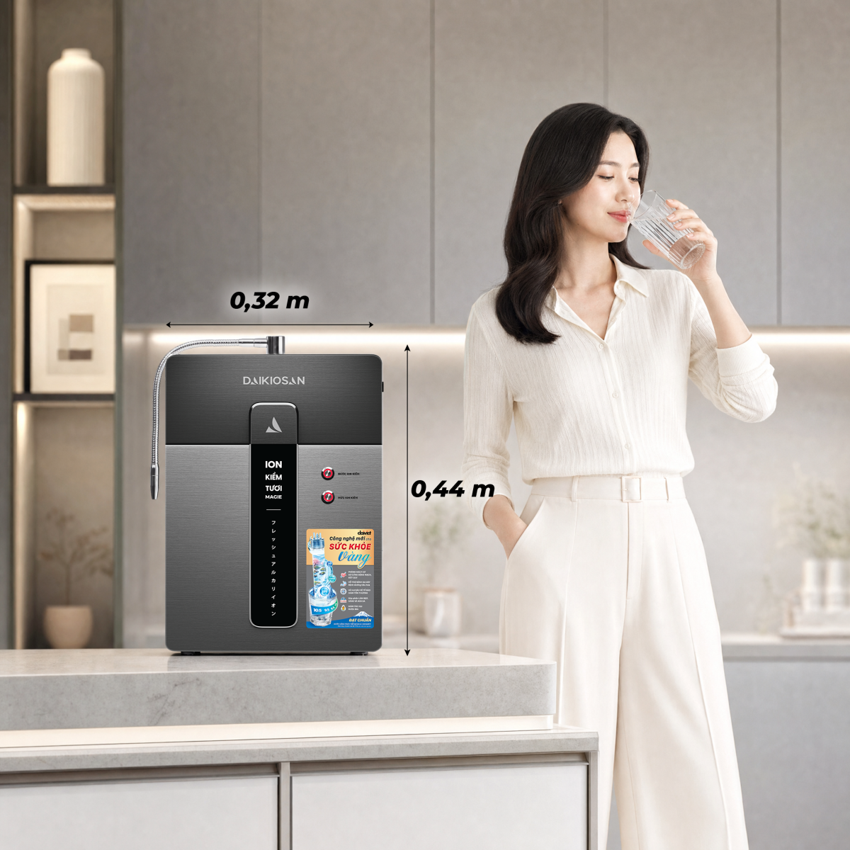 Máy biến đổi nước RO thành nước Ion kiềm tươi Daikiosan DN073 DN073 Daikiosan