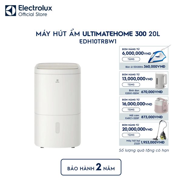 Máy hút ẩm UltimateHome 300 20L cho phòng 42m² EDH10TRBW1 Electrolux