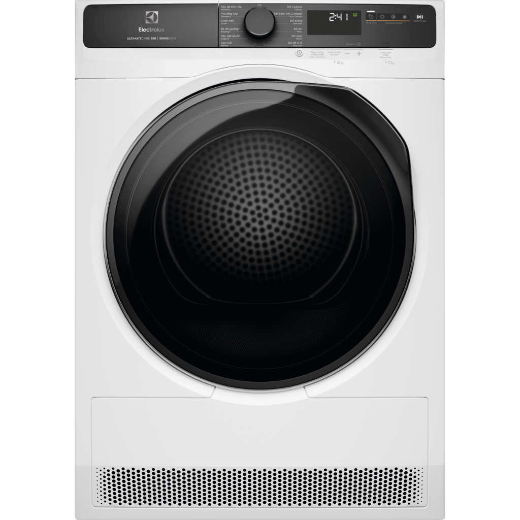 Máy sấy quần áo Electrolux bơm nhiệt 8kg UltimateCare 500 trắng - Tự xả nước EDH803J5WCR Electrolux