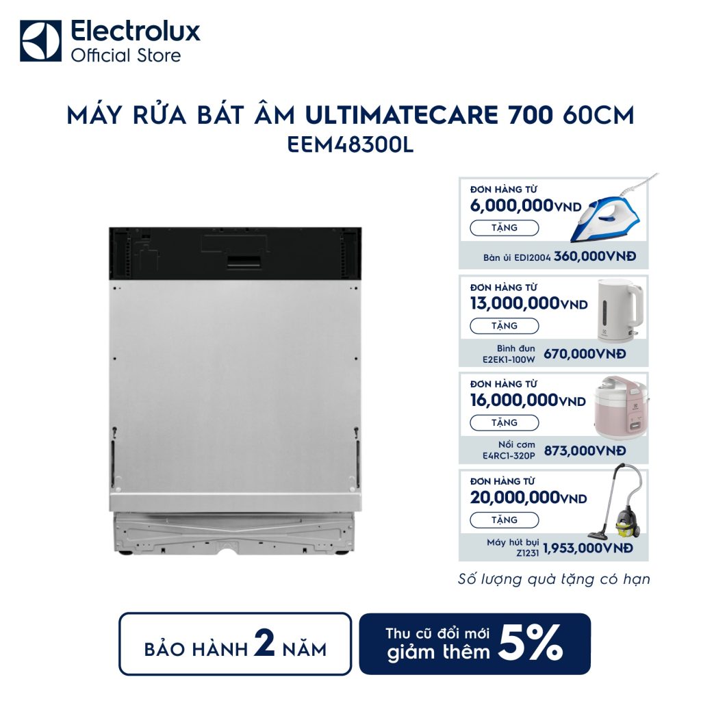 Máy rửa bát âm tủ 14 bộ 60cm UltimateCare 700 - Thép không gỉ EEM48300L Electrolux