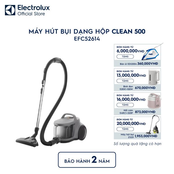 Máy hút bụi dạng hộp không túi Clean 500 2000W - Xám EFC52614 Electrolux