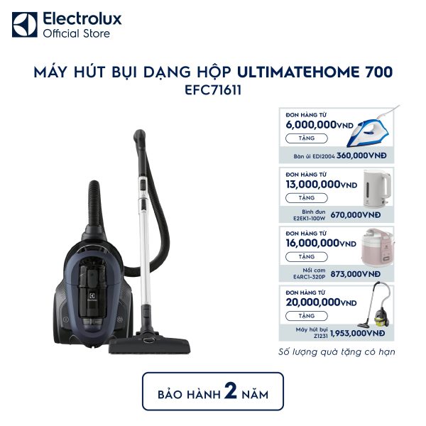 Máy hút bụi dạng hộp không túi UltimateHome 700 2000W lọc bụi mịn - Xanh EFC71611 Electrolux