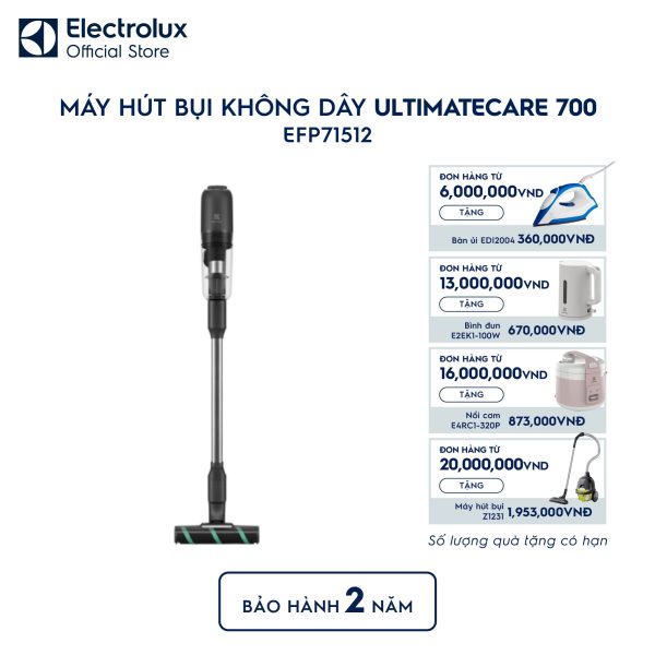 Máy hút bụi không dây UltimateHome 700 14.4V lọc bụi mịn - Xám EFP71512 Electrolux