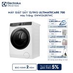 Máy giặt sấy Electrolux giặt 13kg + sấy 9kg UltimateCare 700 EWW1343R7WC Electrolux