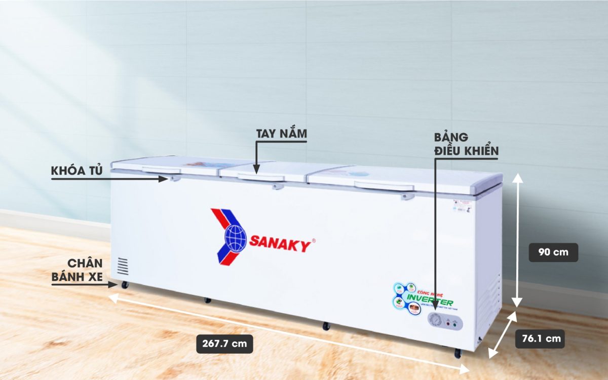 Tủ đông Sanaky VH-1199HY3 inverter 900 lít 1 ngăn đông VH-1199HY3 Sanaky