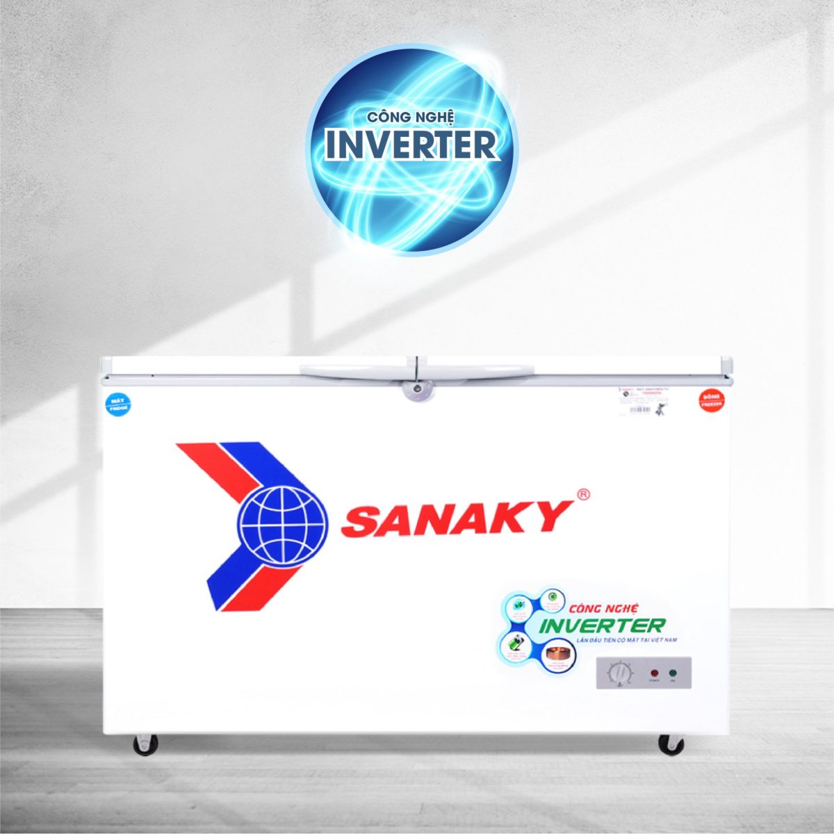 Tủ đông Sanaky VH-2599W3 inverter 195 lít 2 ngăn đông mát VH-2599W3 Sanaky