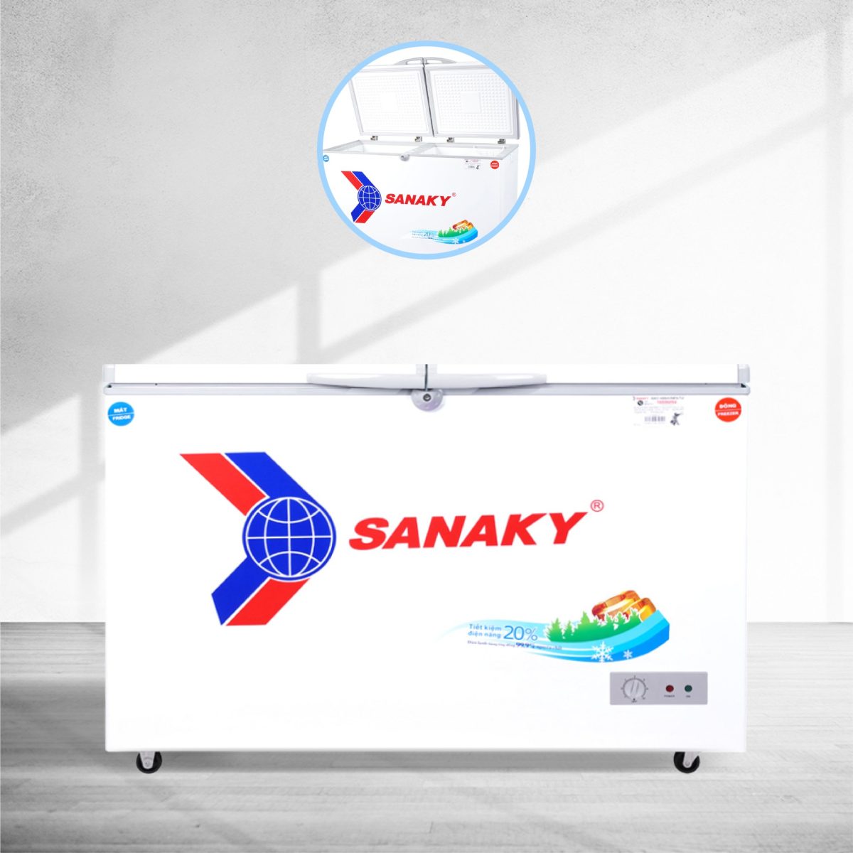Tủ đông Sanaky VH-4099W1 280 lít 2 ngăn đông mát VH-4099W1 Sanaky