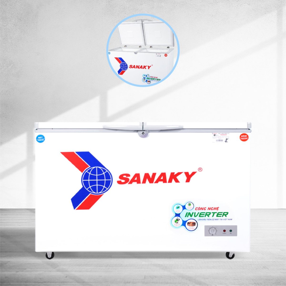 Tủ đông Sanaky VH-4099W3 inverter 280 lít 2 ngăn đông mát VH-4099W3 Sanaky