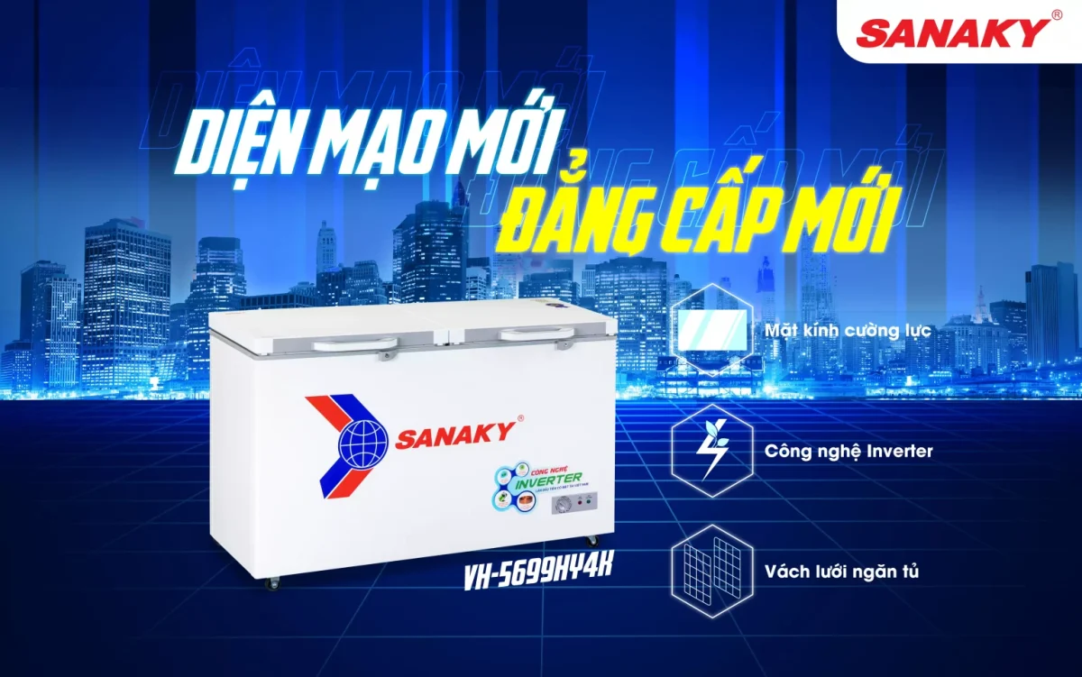 Tủ đông Sanaky VH-5699HY4K 410 lít inverter 1 ngăn đông VH-5699HY4K Sanaky