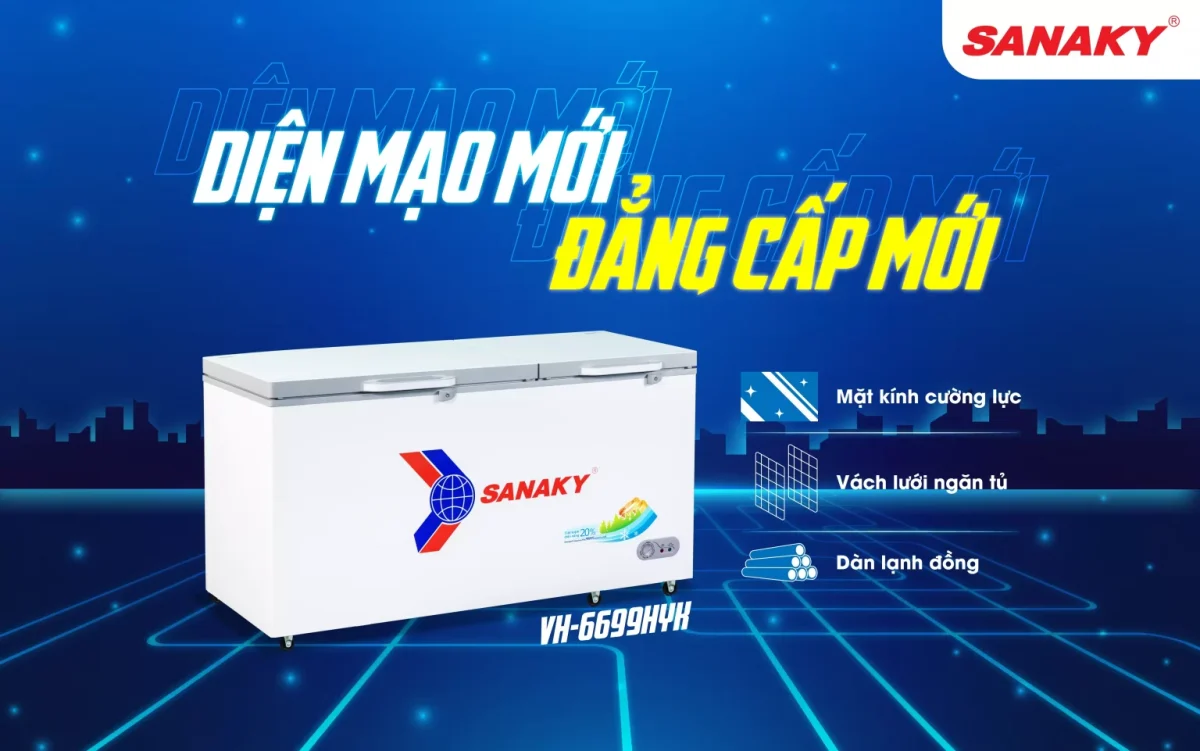 Tủ đông Sanaky VH 6699HYK 530 Lít 1 ngăn đông VH-6699HYK Sanaky