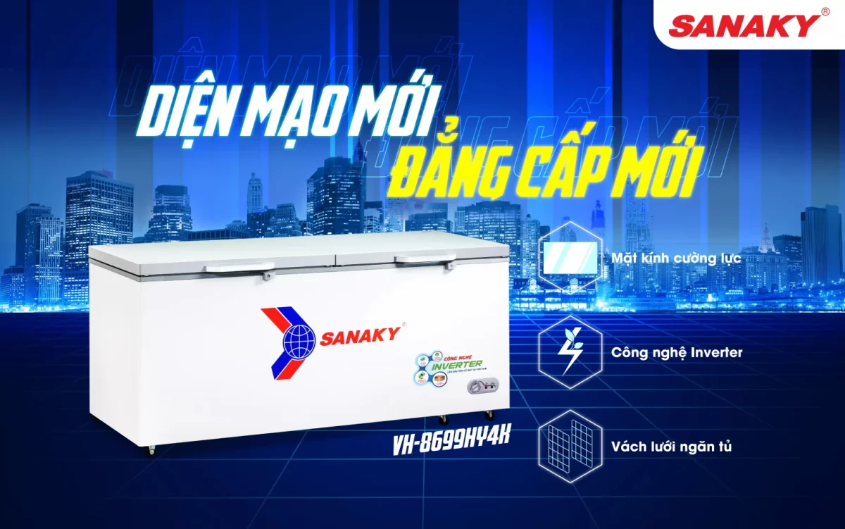 Tủ đông Sanaky VH-8699HY4K inverter 761 lít 1 ngăn đông VH-8699HY4K Sanaky
