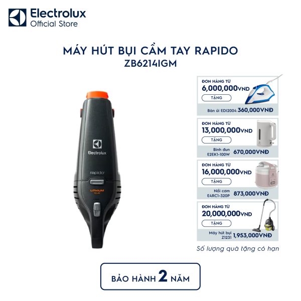 Máy hút bụi cầm tay không dây Rapido 100 - 240V - Xám ZB6214IGM Electrolux